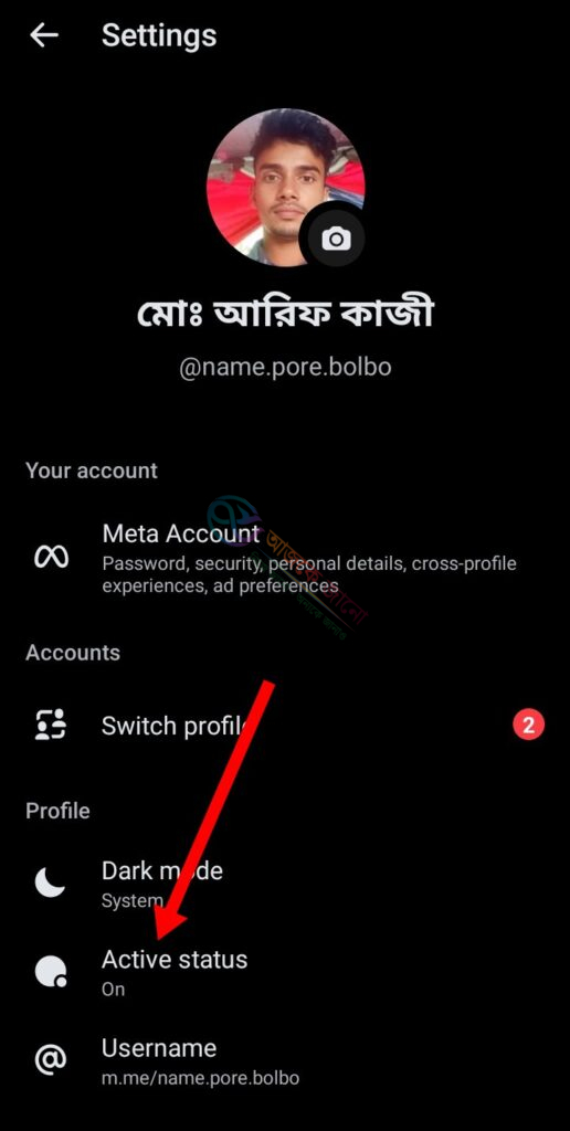 Messenger activist status off